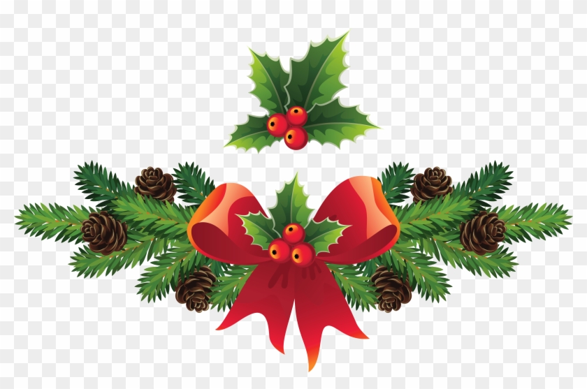 Branch Clipart Christmas - Merry Christmas Berries & Holly Throw Blanket #426078