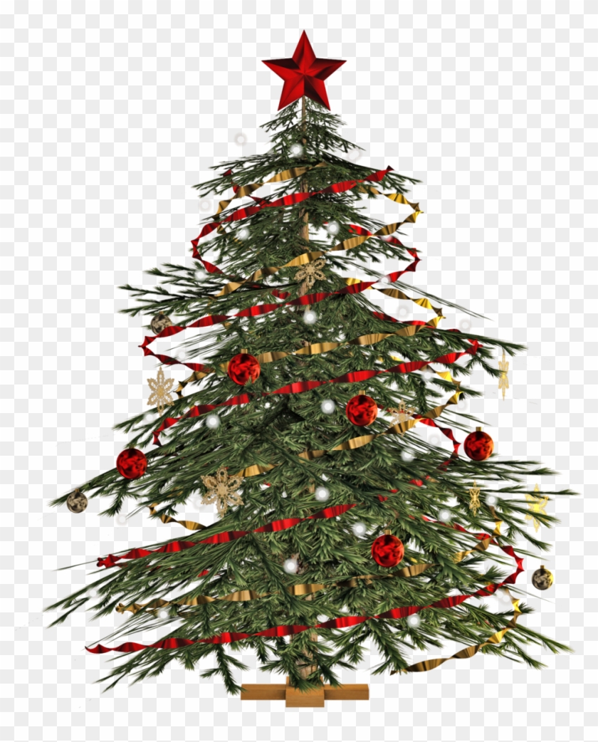Large Transparent Decorated Christmas Tree Png Clipart - Christmas Tree Images Png #426080
