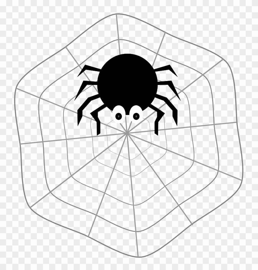 Spider On Web - Spider On Web Clipart #426190