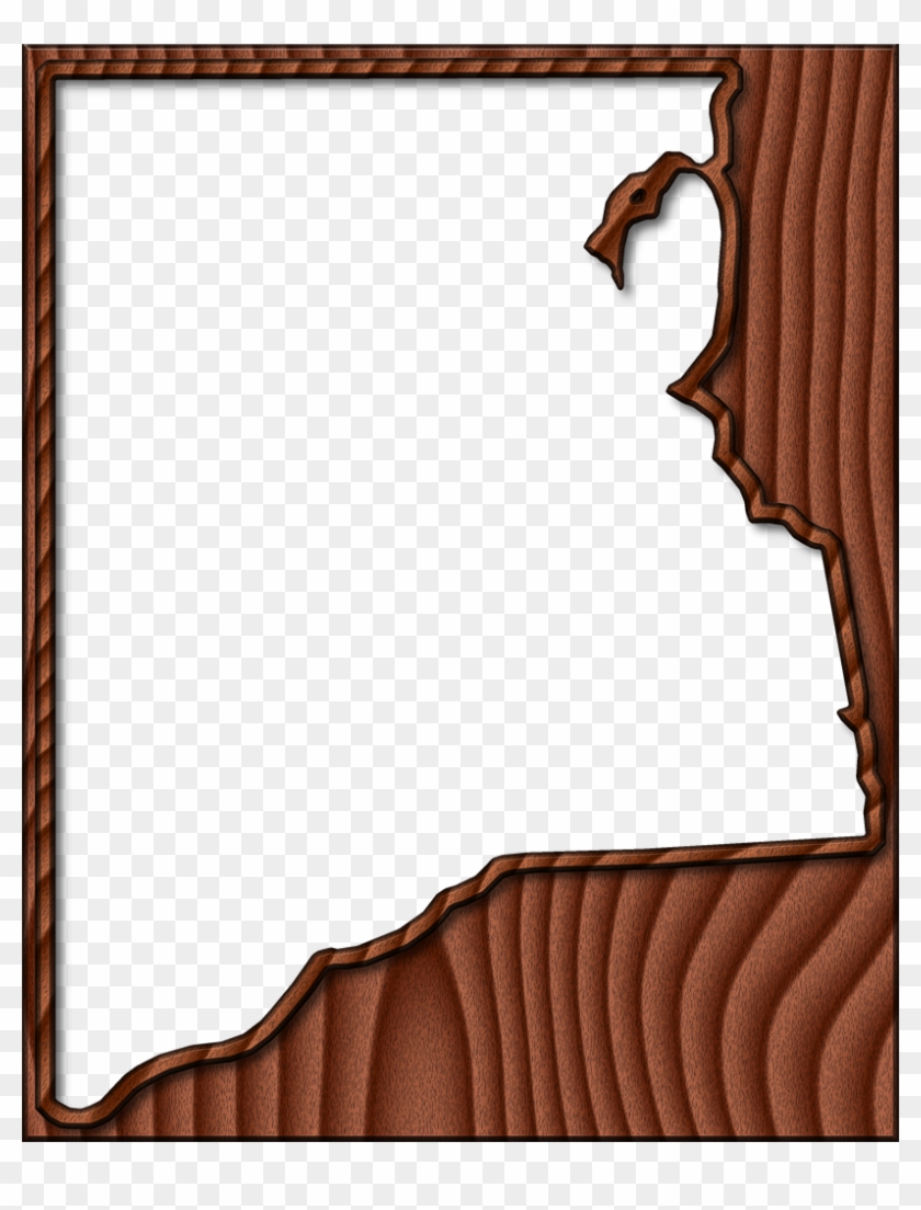 A Map Of Clay With The Map Area Carved From A Dark - Wood Borders Png #426362