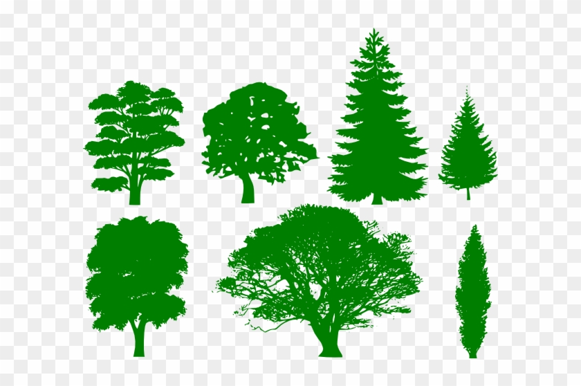 How To Set Use Green Trees Icon Png - Trees Silhouettes #426369