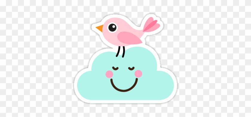 Ideal Baby Fox Clipart Cute Pink Bird On Happy Cloud - Cute Cloud Png #426390