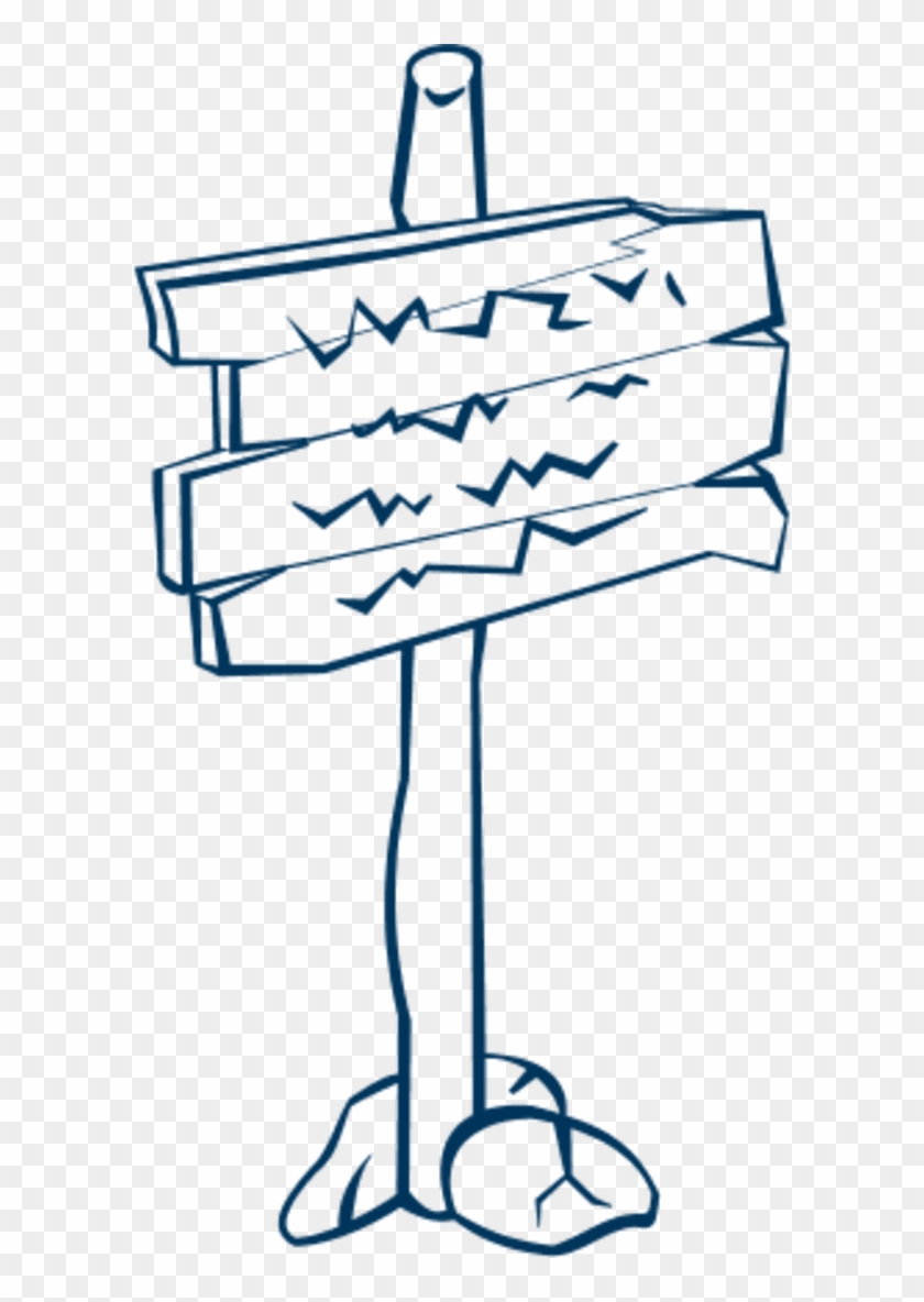 Wooden Post Sign - Sign Post Clip Art #426409