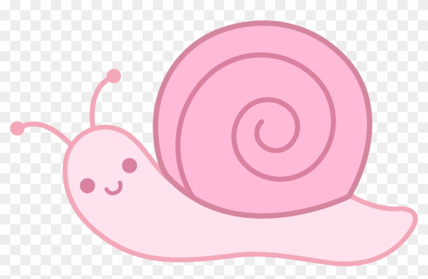 Cute Pink Snail - Png Cartoon Background Black #426419