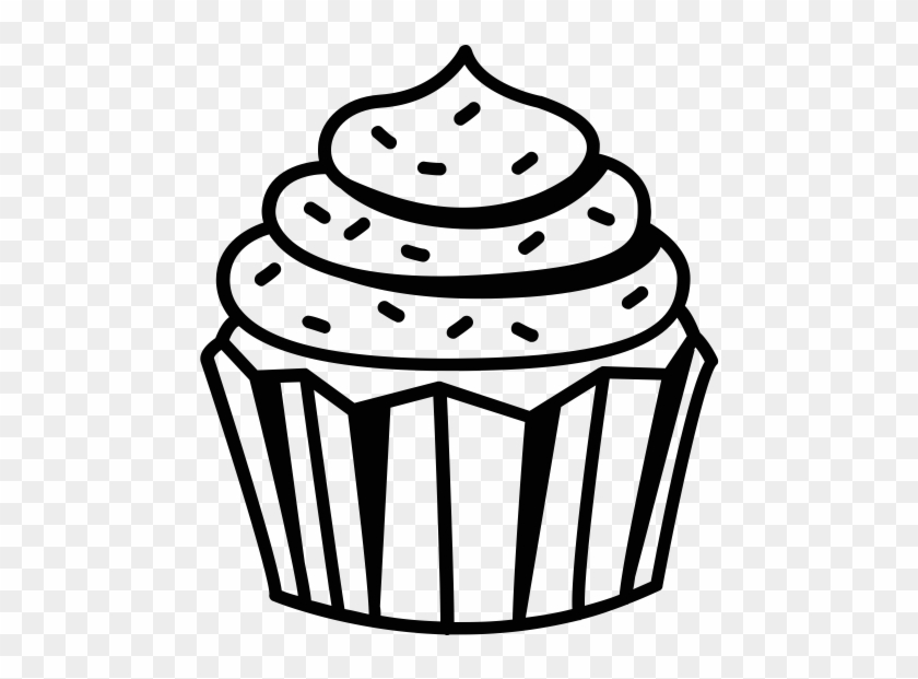 Cupcake Drawing Black And White At Getdrawings - Transparent Cupcake Black And White #426432