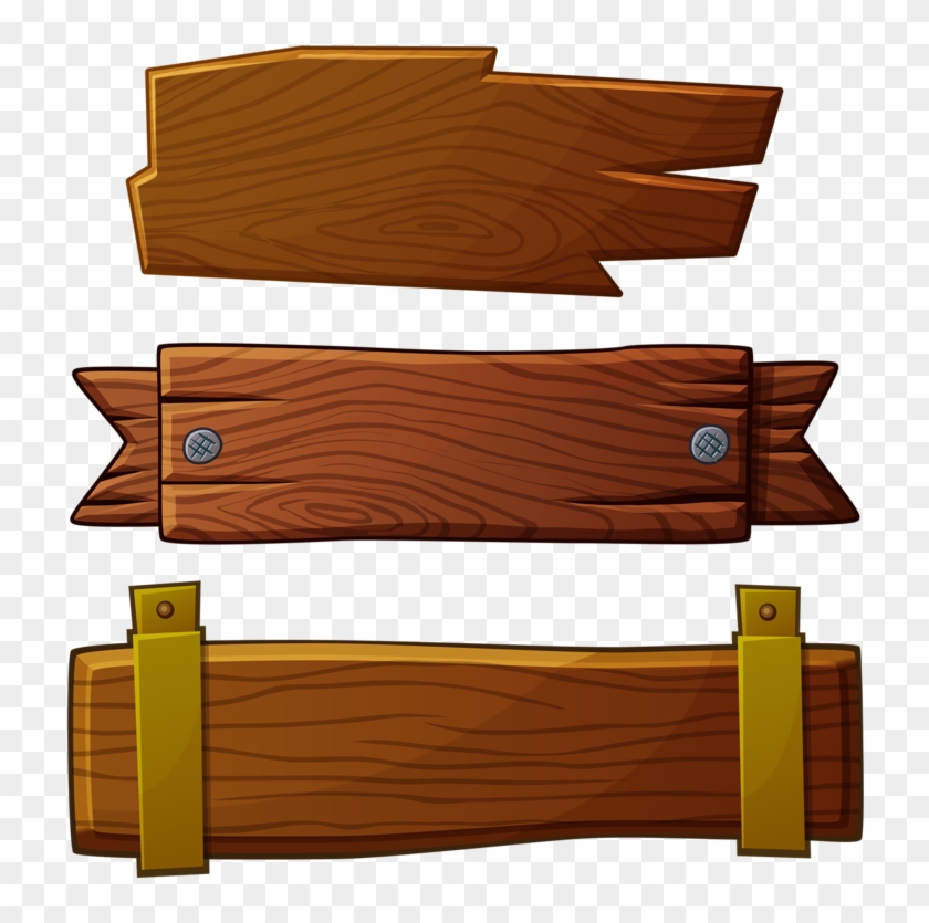 Clip Art - Wood Banners Cartoon - Free Transparent PNG Clipart Images  Download