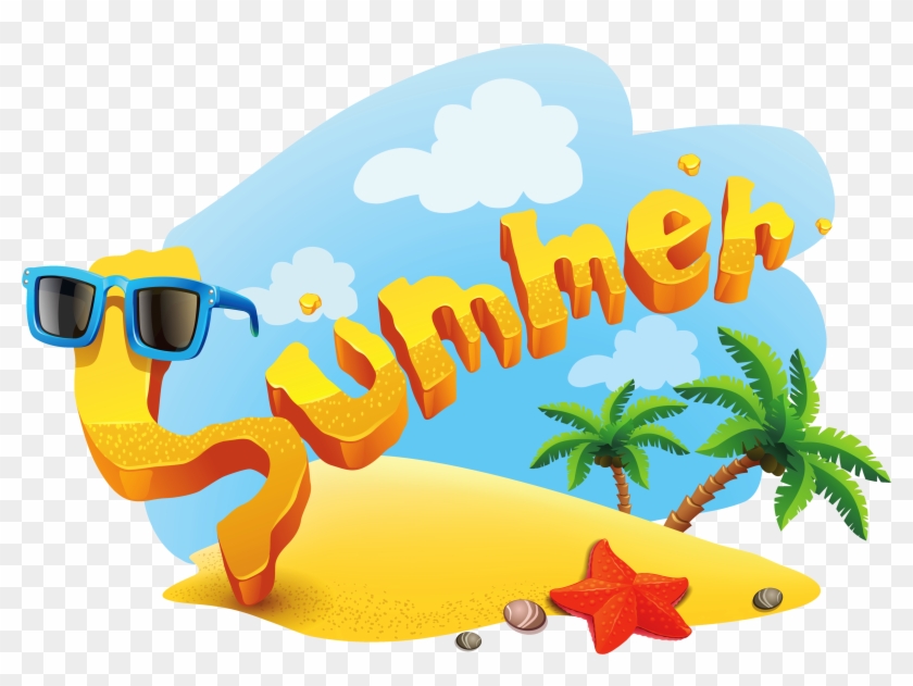 Clip Art Of Summer Design Medium Size - Summer Clipart #426544