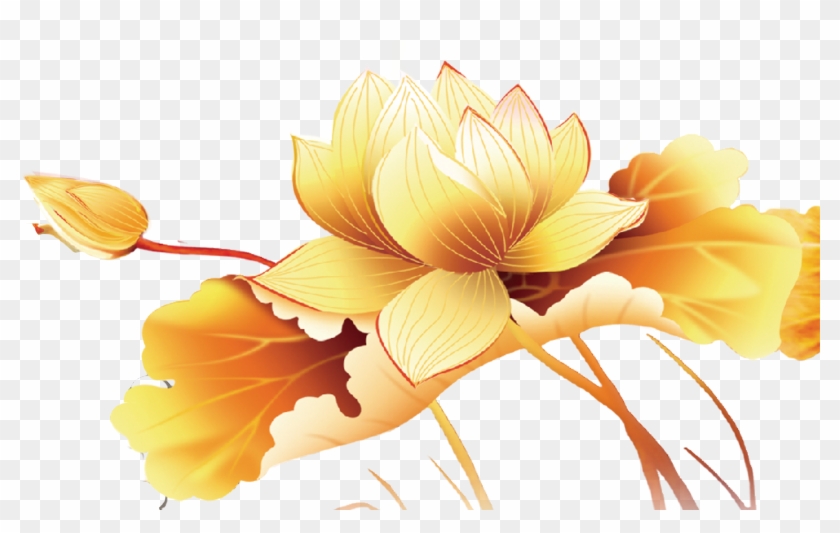 M#autumn Festival Flower Traditional Chinese Holidays - Golden Lotus Png #426787