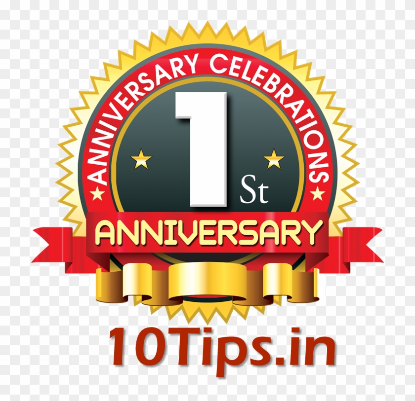 1st Grand Anniversary Of 10tips - 10th Year Celebration Logo #426799