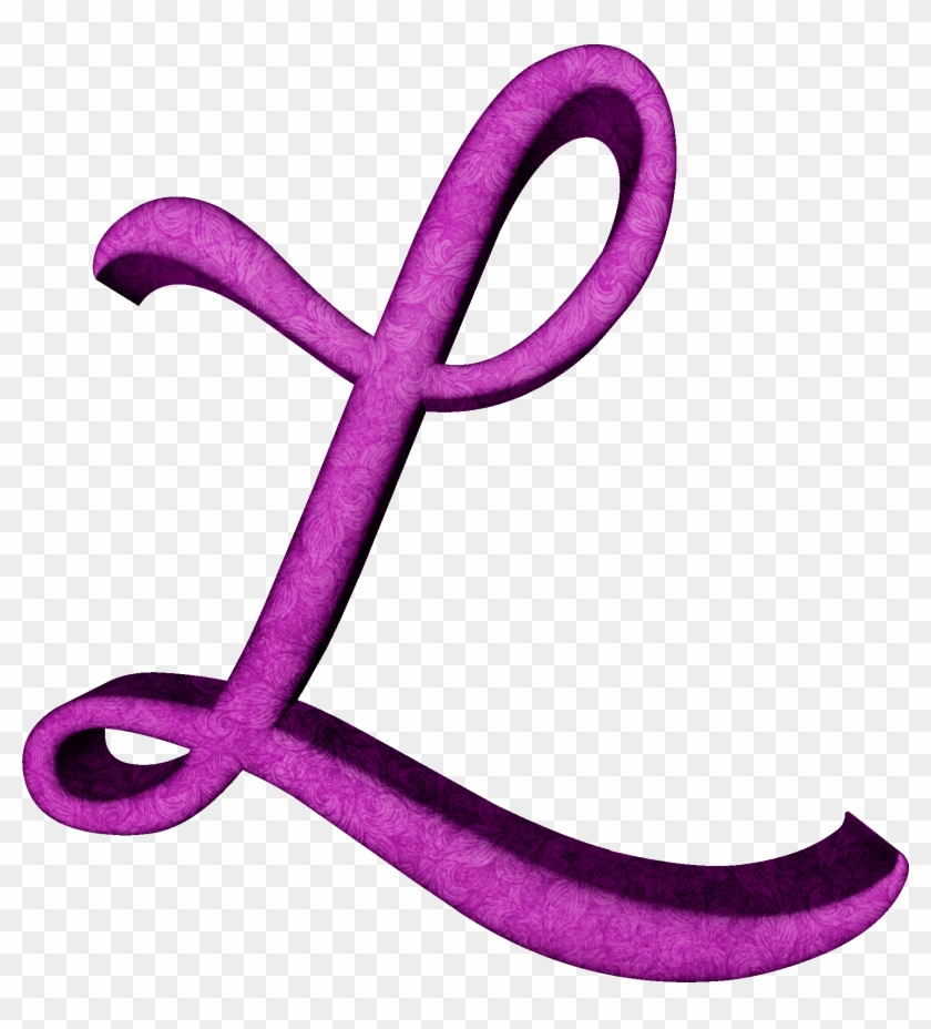 Alfabeto Estampado De Hojas En Fucsial - Letter L Purple #427012