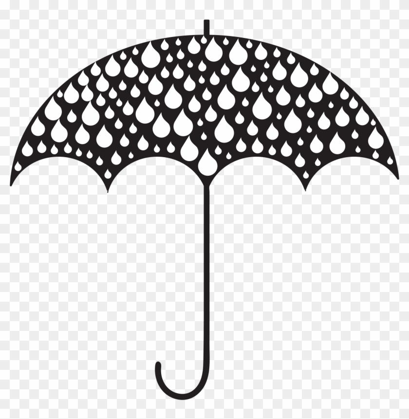 Rain Drops Umbrella Silhouette - Rain Silhouette #427023