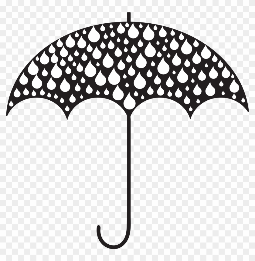 umbrella and rain silhouette