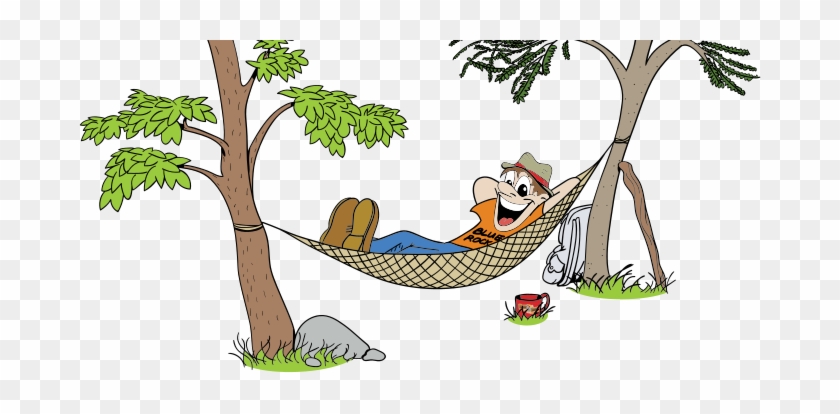 Happy The Camper Relaxing In A Hammock - Hammock Cartoon Png - Free  Transparent PNG Clipart Images Download