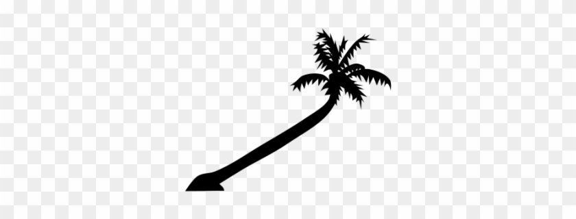 Caribbean Beach Palm Silhouette Palm Tree - Bent Palm Tree Silhouette #427173