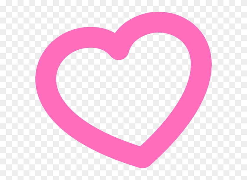 Red Outline Heart 7degree Left Clip Art - Pink Heart Icon Outline #427215