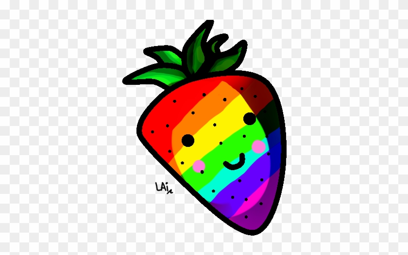 Rainbow Strawberry By Laura-icons - Pixel Art #427275