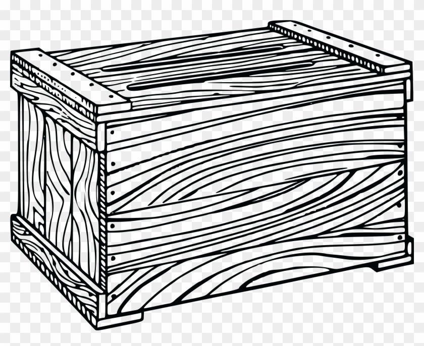 Free Clipart Of A Wooden Crate - Crate Drawing #427402
