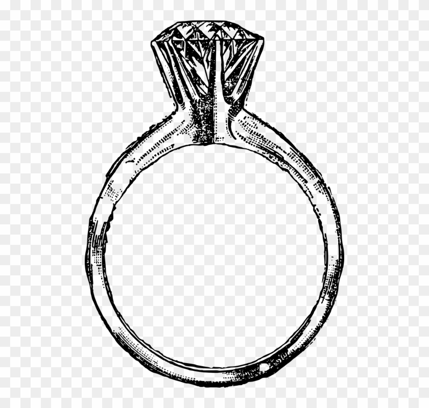 Jewelry Clipart Engaged - Clip Arts Black And White Ring #427433
