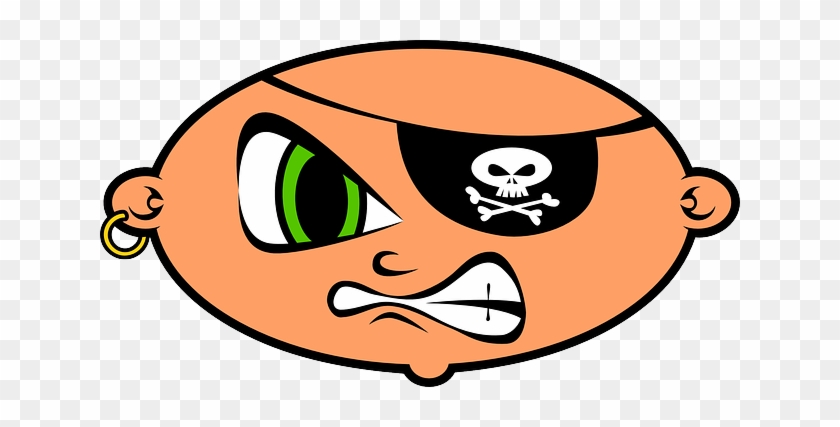 Pirate, Angry, Emoticon, Head, Eye-patch, Eye Patch - Mean Clipart #427524