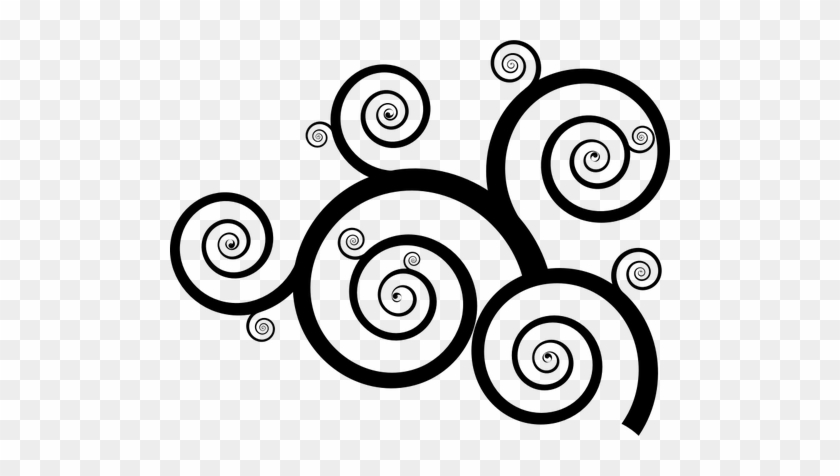 Black And White Wavy Spiral Pattern Vector Image - Curved Line Design Png #427700
