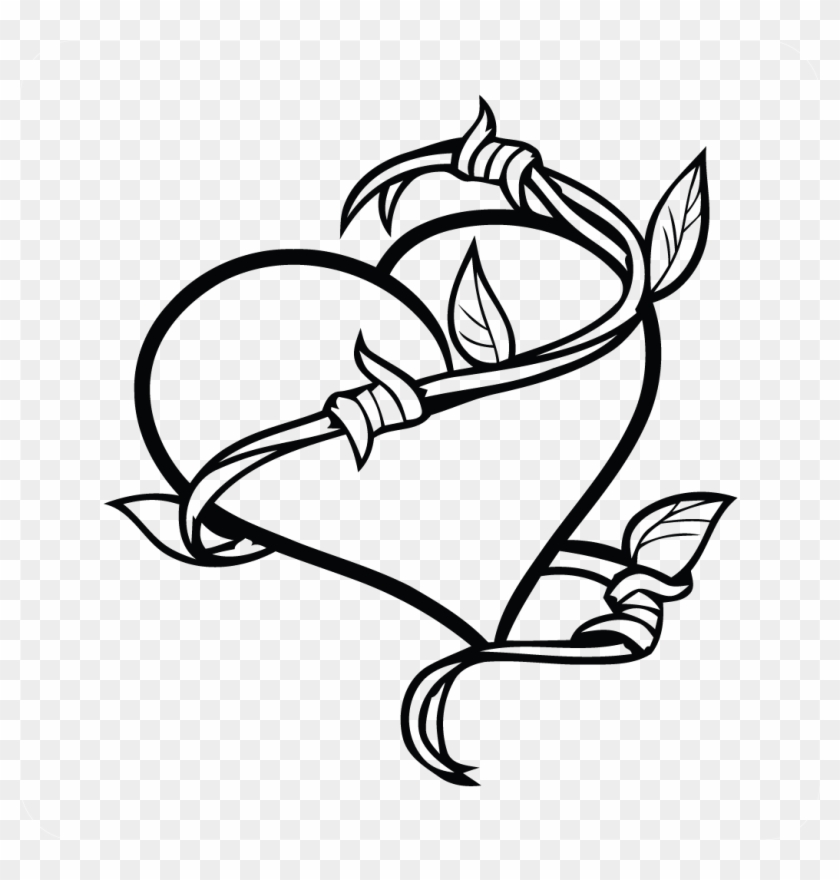 Heart Vine Decal - Easy To Draw Tattoos #427783