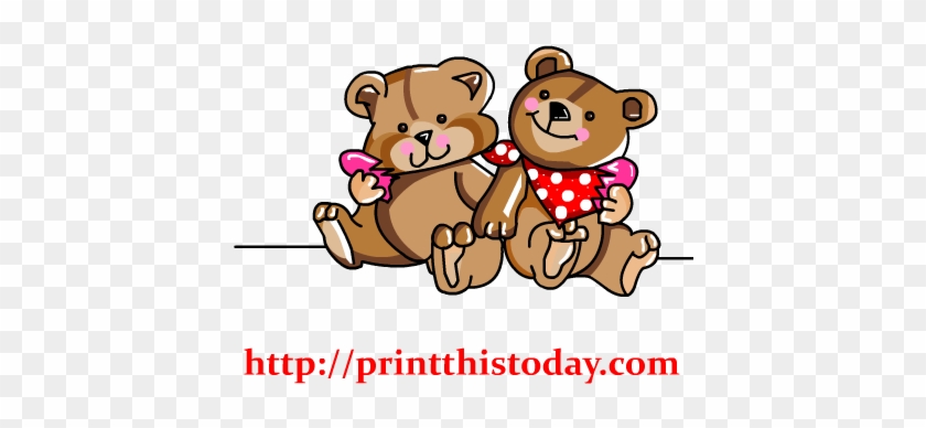 Cute Love Teddy Bears Holding A Heart - Three Teddy Bear Clipart #428047