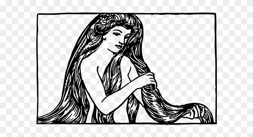Maiden With Long Hair Png Images - Very Long Hair Cartoon #428126