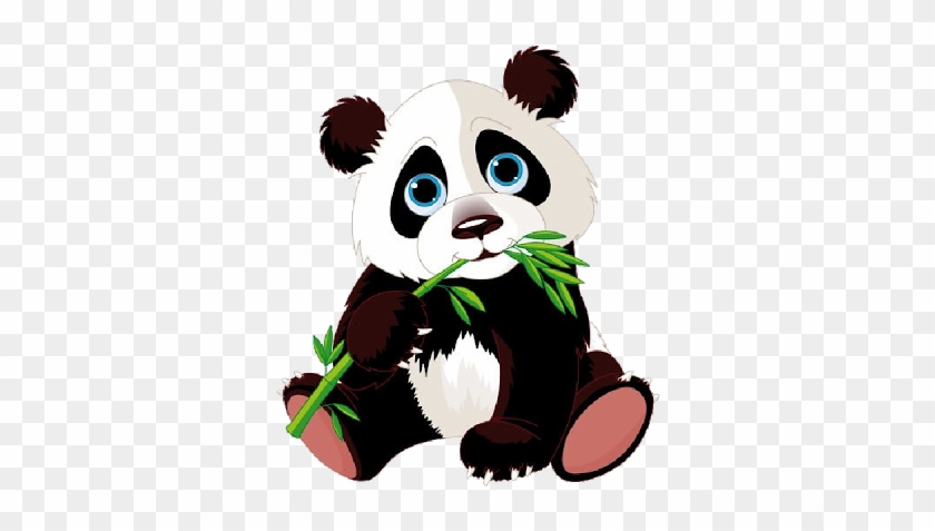 Cute Bear Изображения - Panda Eating Bamboo Cartoon #428233