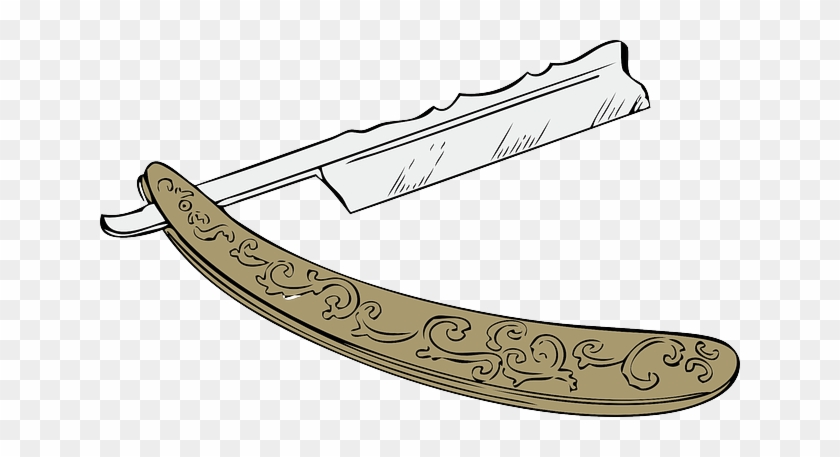 Barber Clipart - Open Straight Razor Drawing #428553