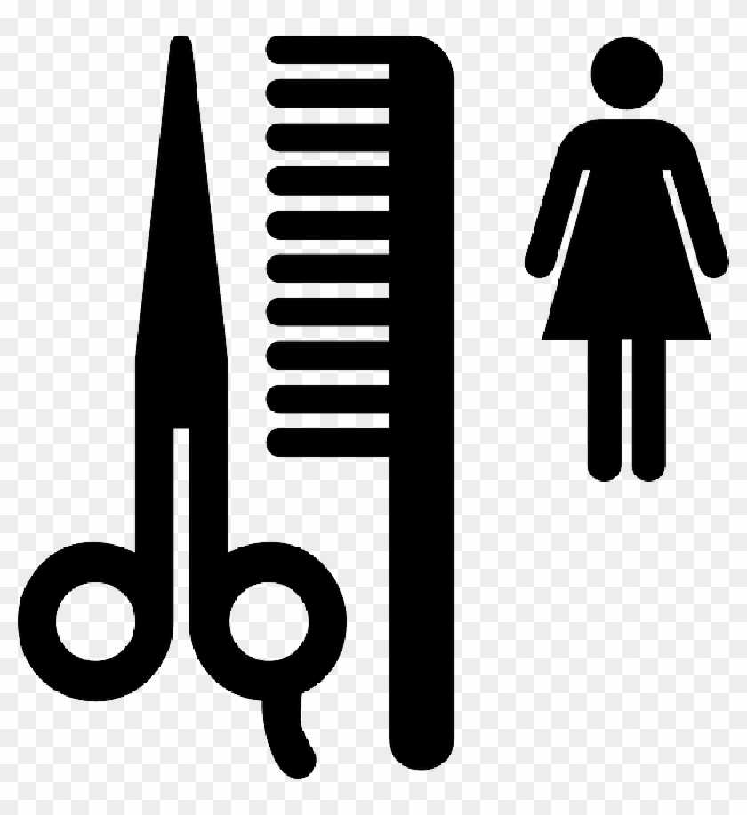 Sign, Scissors, Silhouette, Person, Hair, Shop, Beauty - Beauty Salon Clip Art #428607