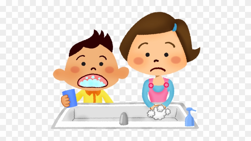 Children Washing Hands And Gargling - Ñiño Qs Lavando Las Manos - Free  Transparent PNG Clipart Images Download