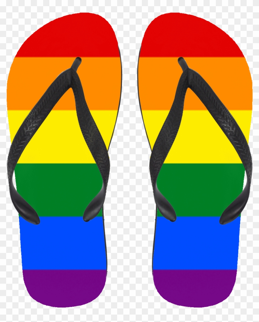 Rainbow Pride Flip Flops - Rainbow Pride Flip Flops #428822