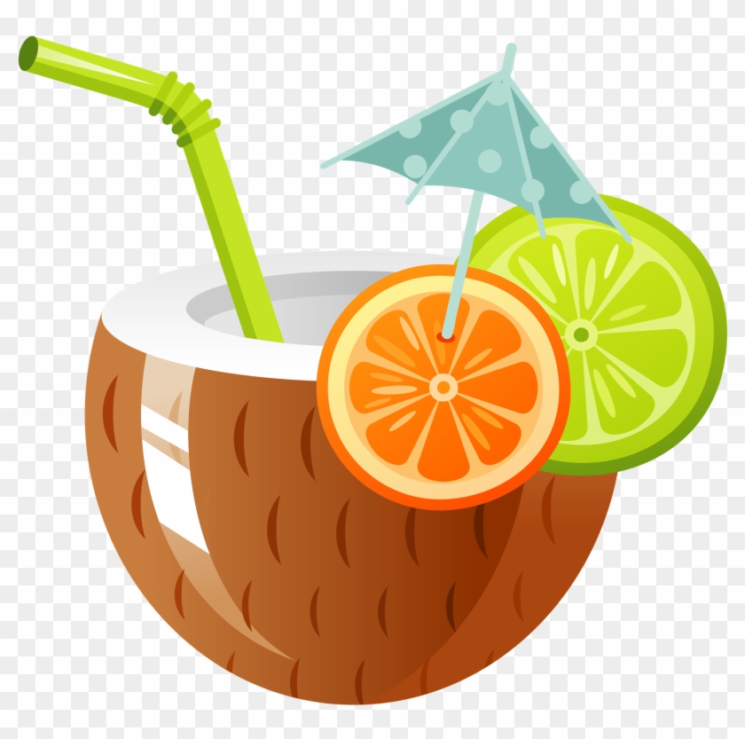 Cocktail Coconut Water Drink Clip Art - Coco Vector #428829