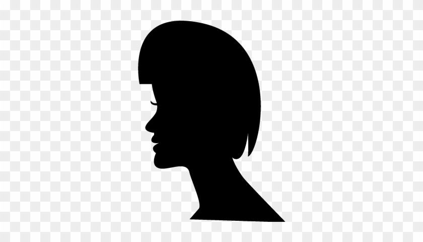 Female Short Hair On Head Silhouette Â‹† Free Vectors, - Male Head Silhouette #428886