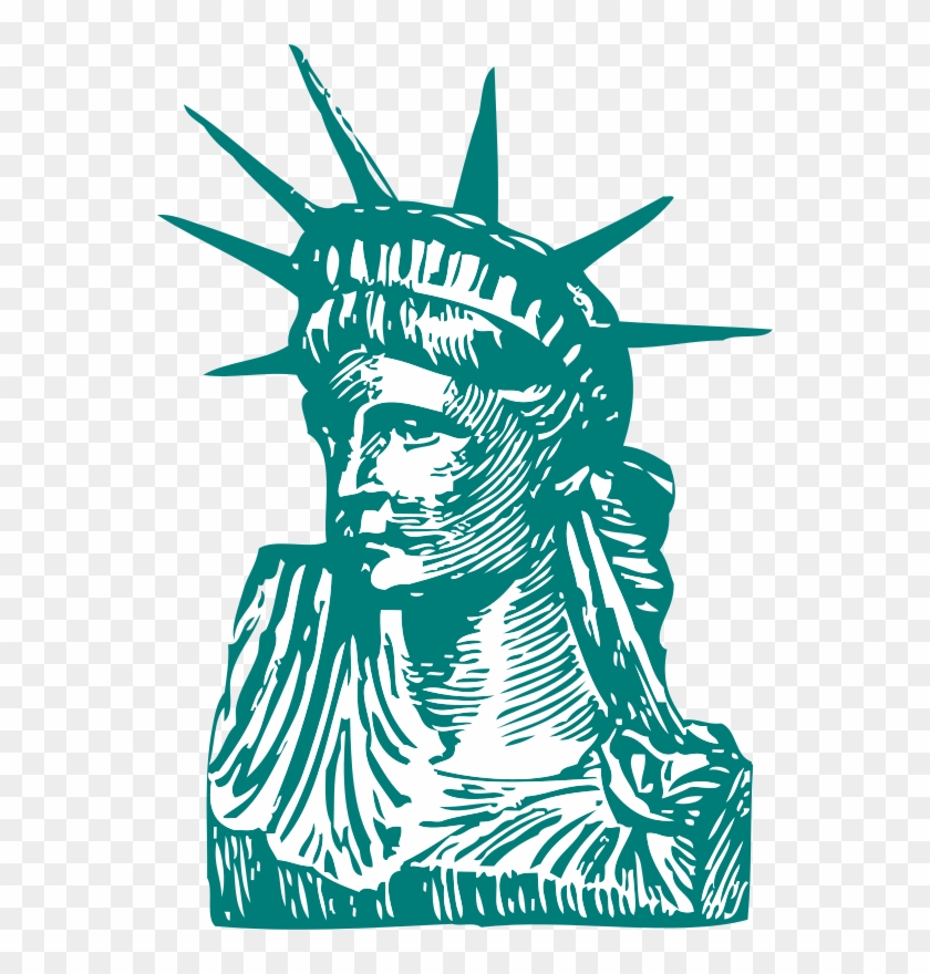 Free Statue Of Liberty Detail - Statue Of Liberty Cartoon #428890