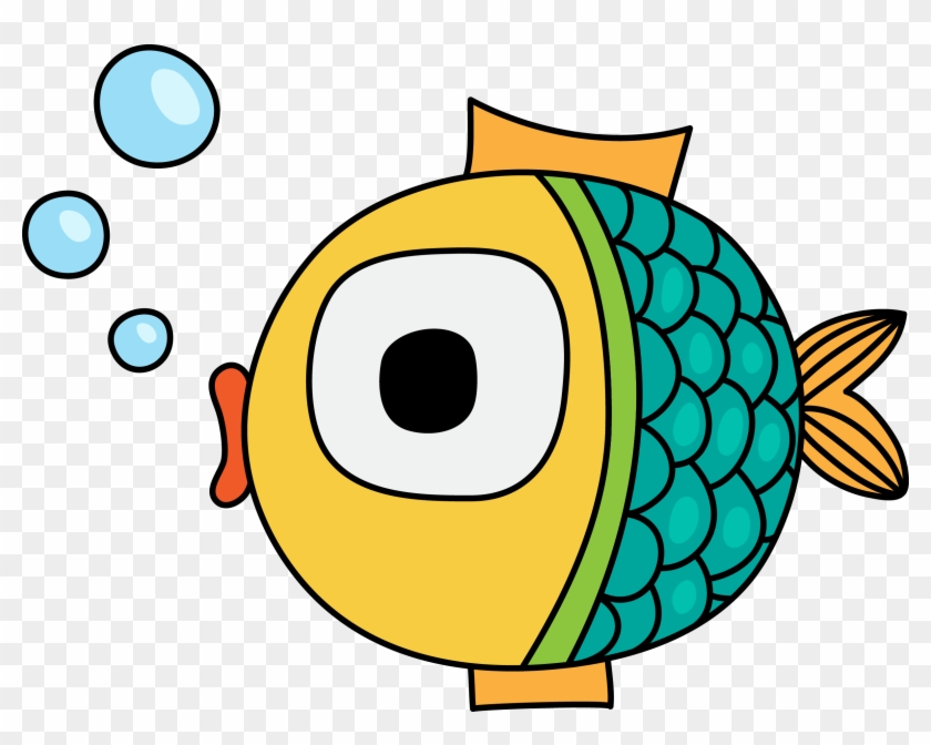 Coloured Version - Colourful Fish Cartoon #428897