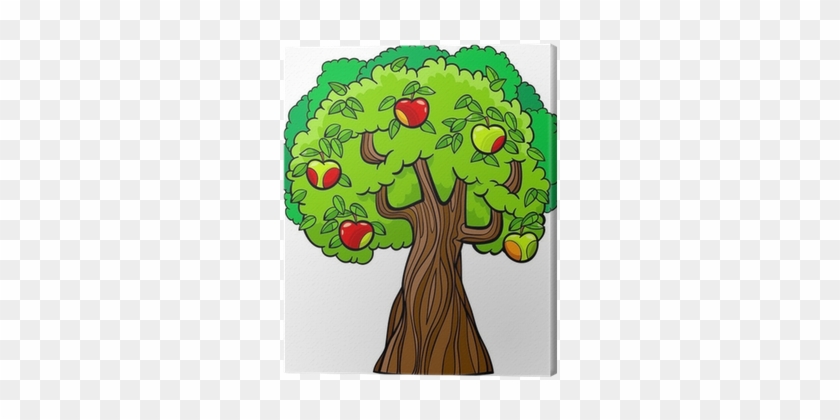 Cuadro En Lienzo Manzana De Dibujos Animados Árbol - Garden Of Eden Clipart #428922