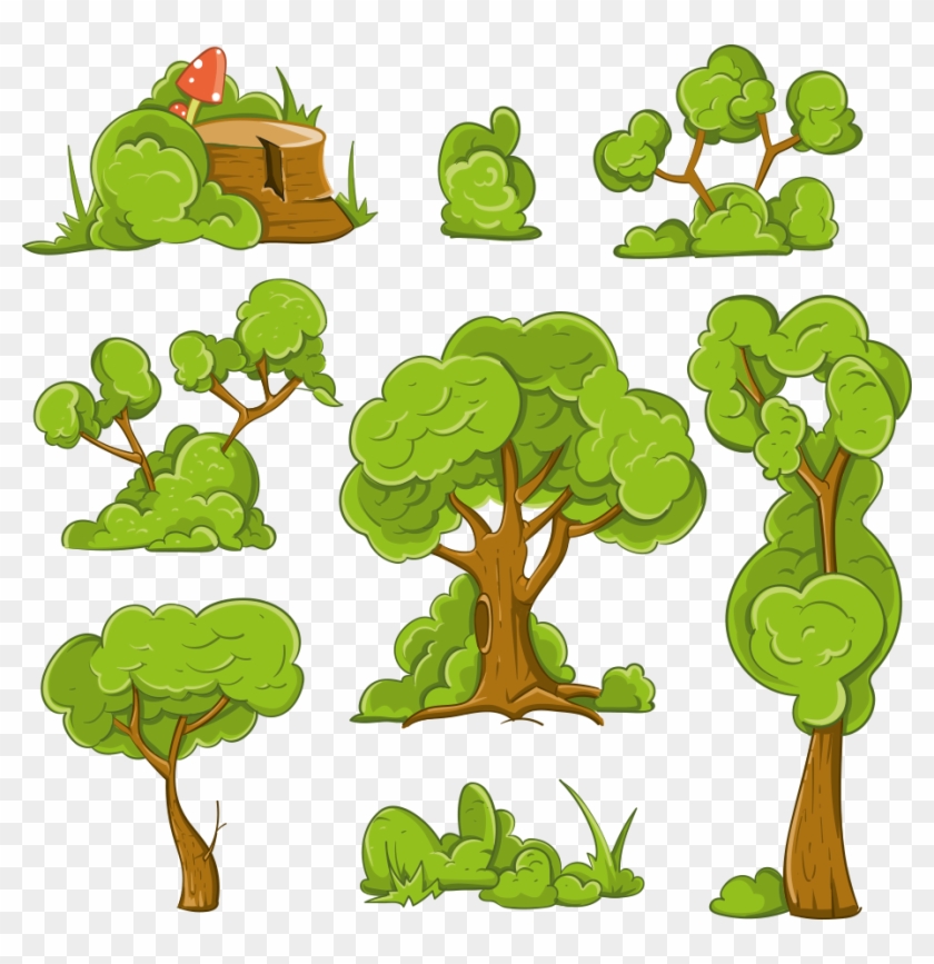 Dibujos Animados Ilustración Del Árbol Arbusto - Tree Illustration #428937