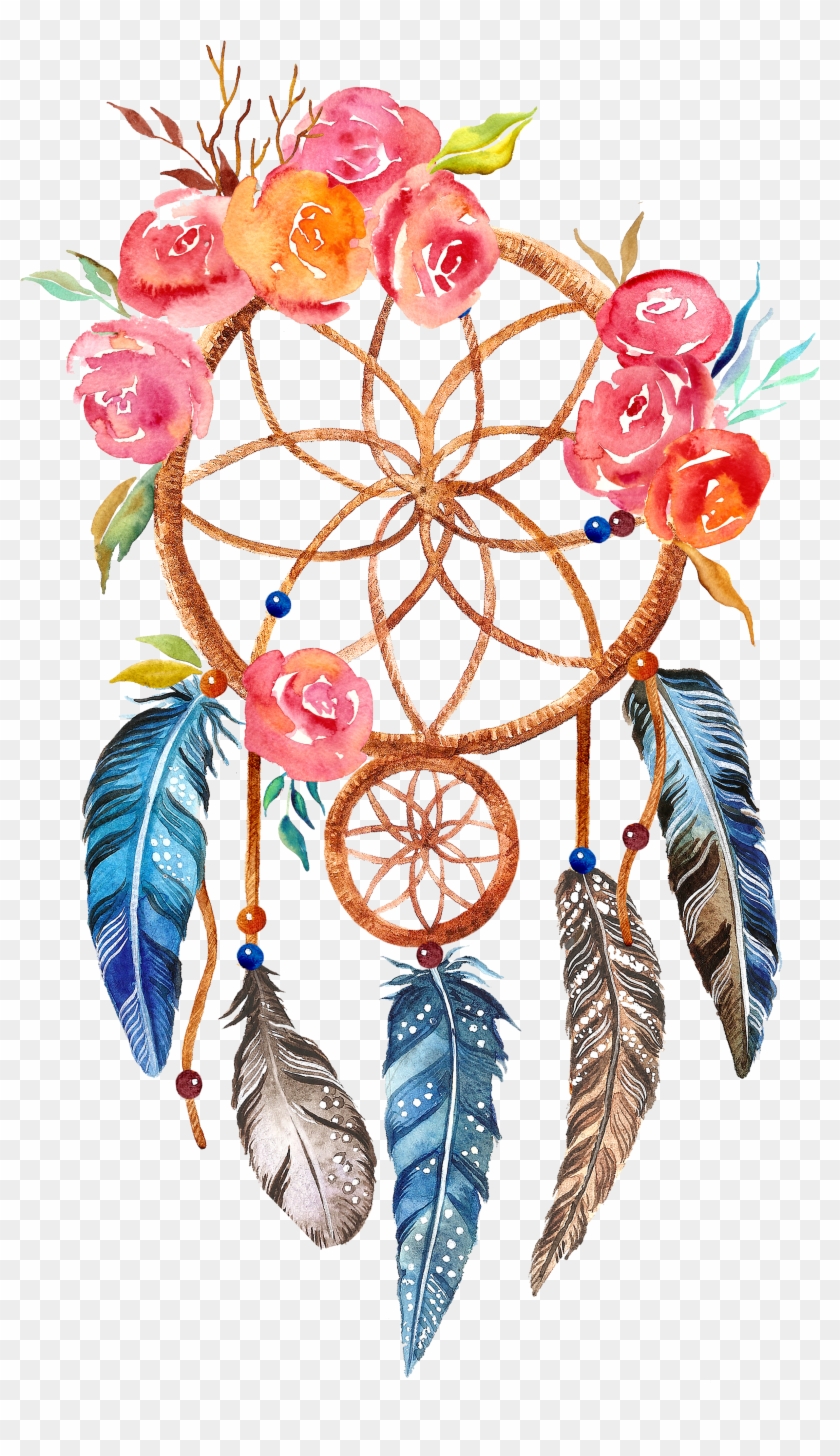 Printing Boho-chic Printmaking Dreamcatcher Canvas - Dream Catcher Png #429071