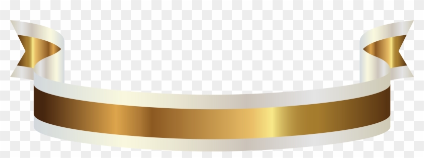 Gold And White Banner Png Clipart Picture - White & Gold Ribbon Png #429116