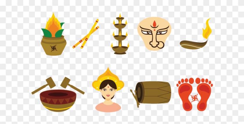 Navratri Vector Icons - Navaratri Elements Png #429164