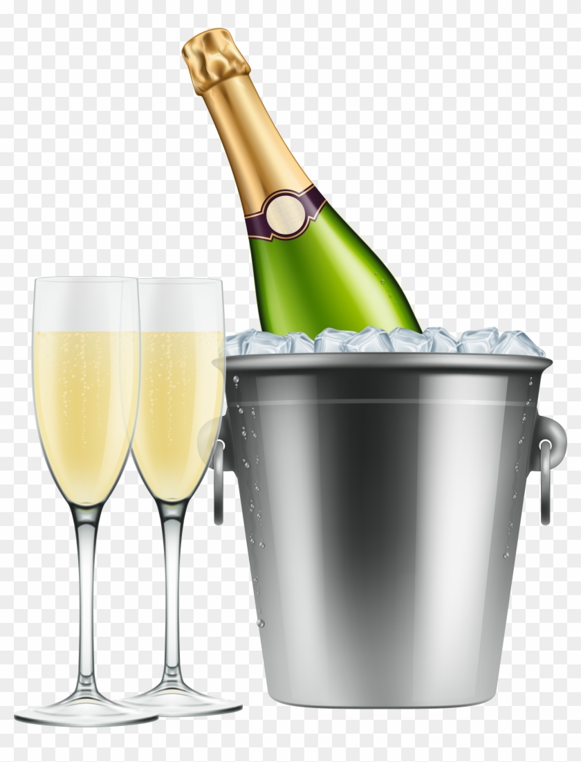 Champagne In Ice And Glasses Clip Art Image Gallery - Champagne And Glasses Png #429180