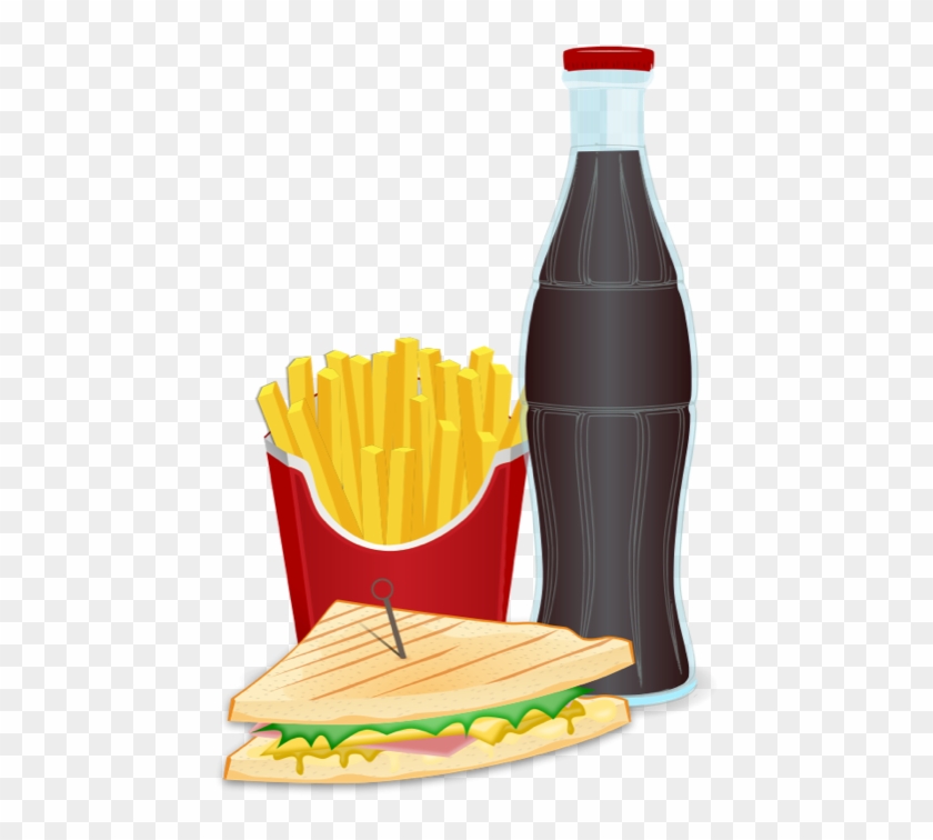 Fast Food Soda Clipart - Sandwich And Soft Drinks #429267