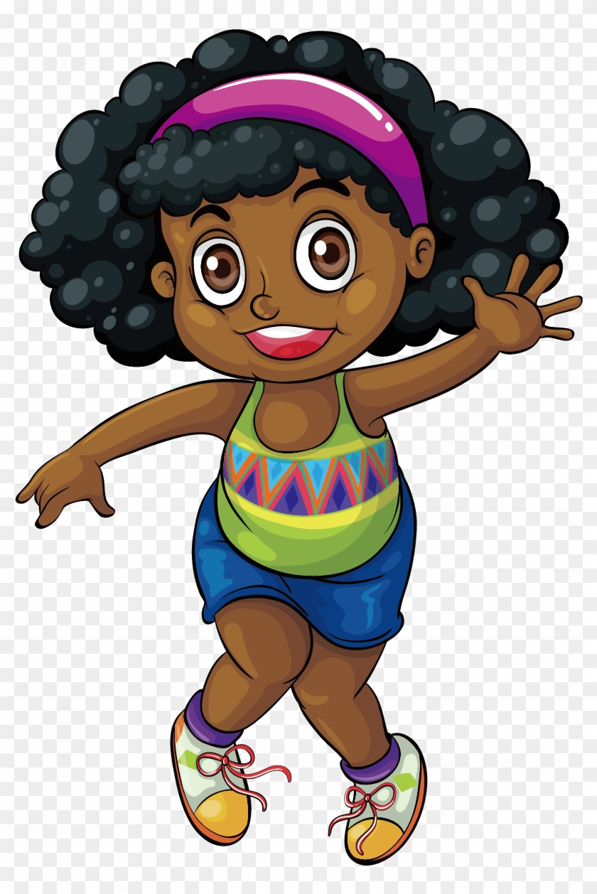 Black Drawing Girl Clip Art - Free Black Girl Clipart #429395