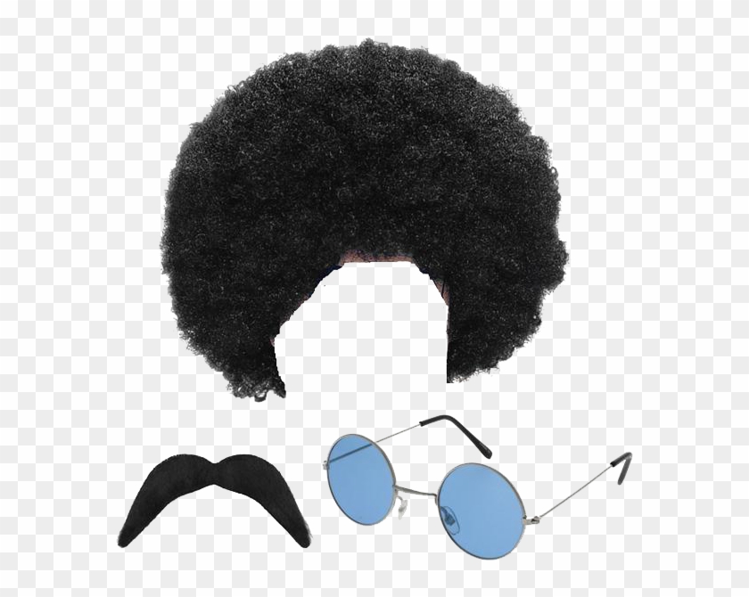 Get Free High Quality Hd Wallpapers Clip Art Hair Studio - Hippie Hippy Man 1970s Afro Wig Sunglasses Moustache #429448