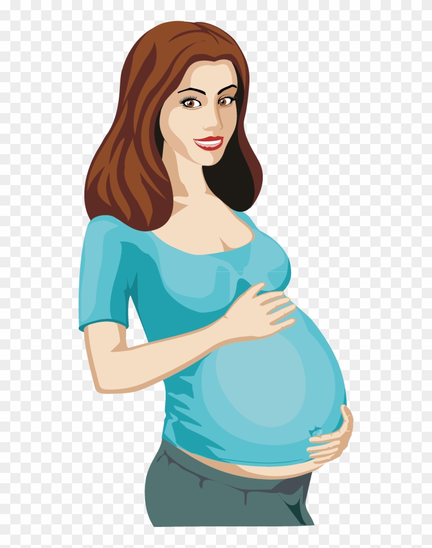 Pregnancy Woman Clip Art - Pregnant Women Vector #429456