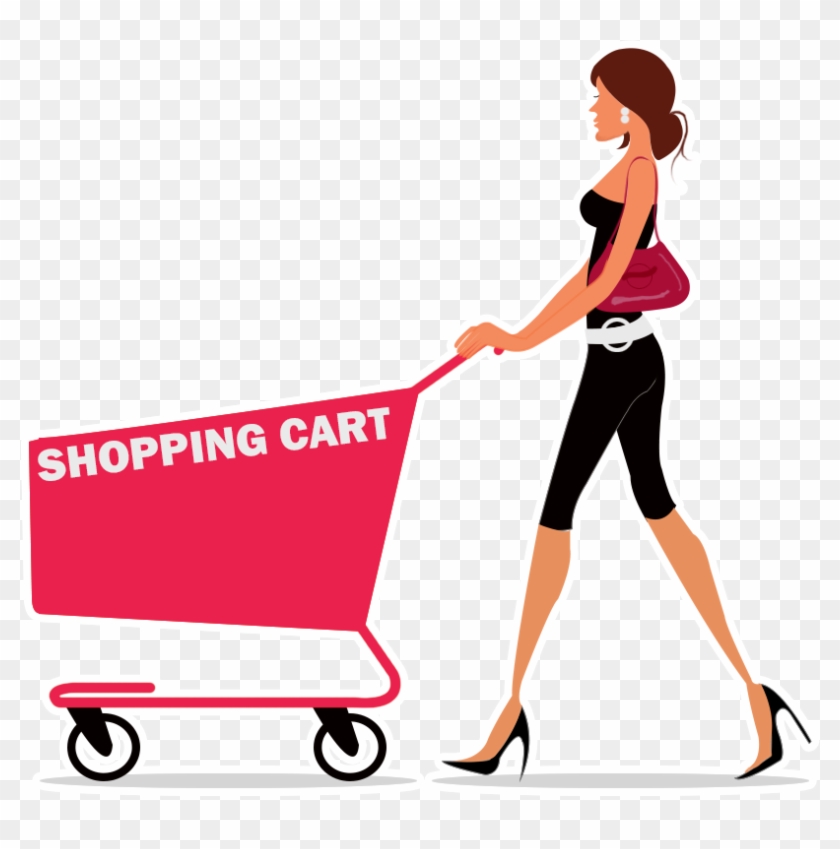 Flavour Cakes - Lady With Shopping Cart Png #429542