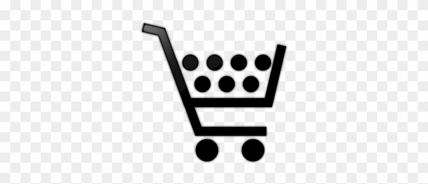 080701 Glossy Black Icon Business Cart 7dots - Shopping Cart Icon #429664