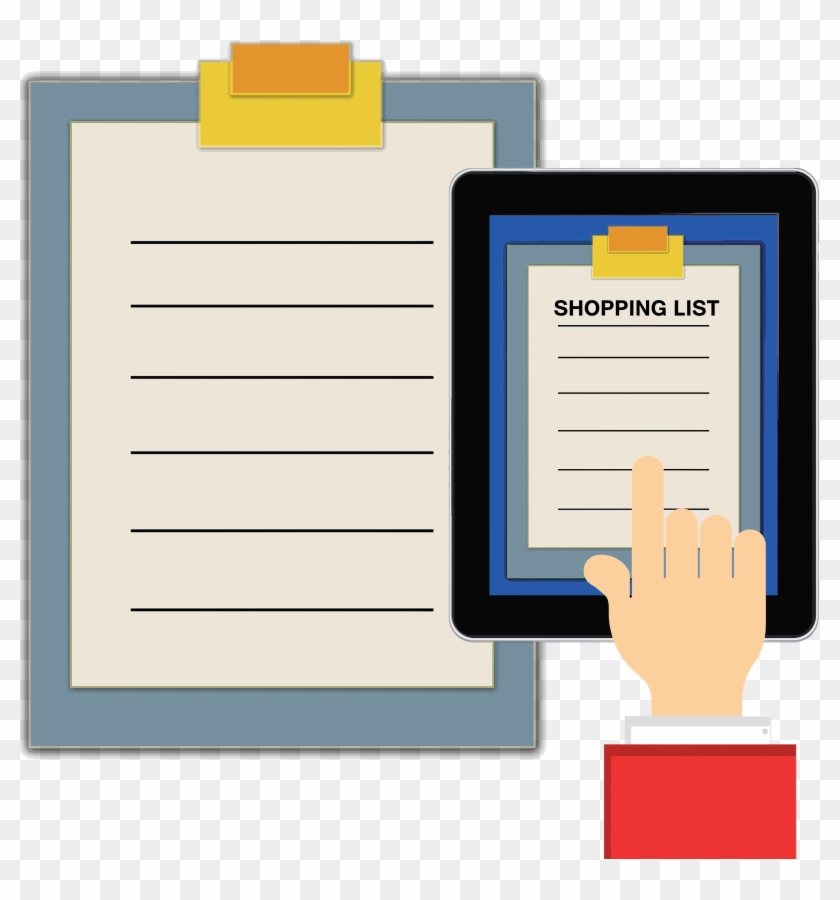 Shopping List Clipboard Tablet - List Report Clipart #429700