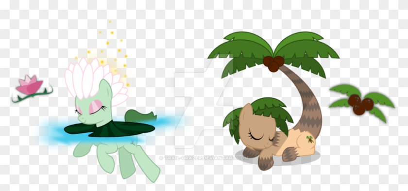 Coconut, Eyes Closed, Eyeshadow, Flower, Food, Lilypad, - Palm Trees #429751